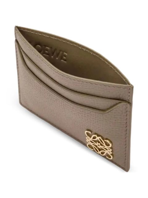 LOEWE anagram pebble grain leather card holder - Neutrals