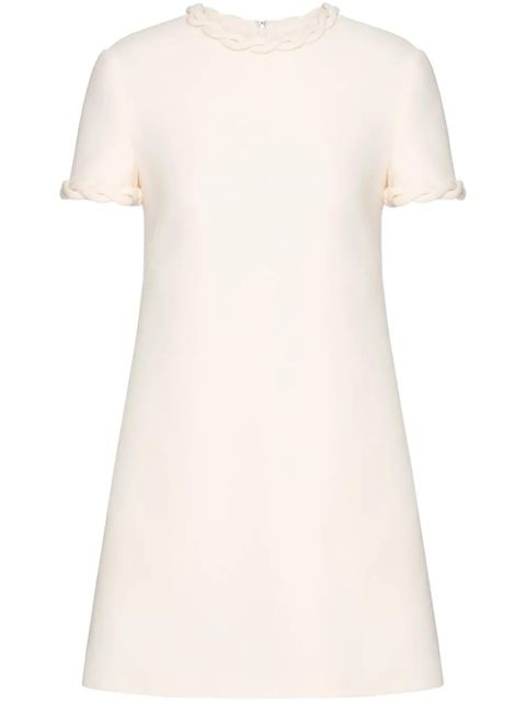Valentino Garavani Crepe Couture braid-embellished minidress - White