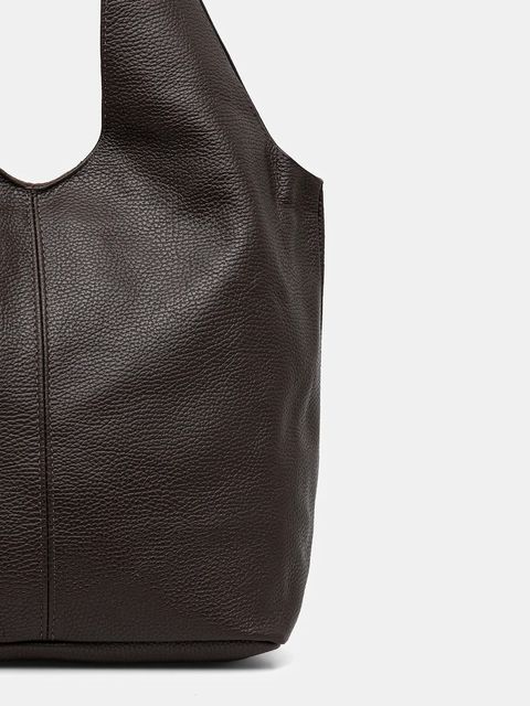 Answear.LAB torebka skórzana kolor brązowy