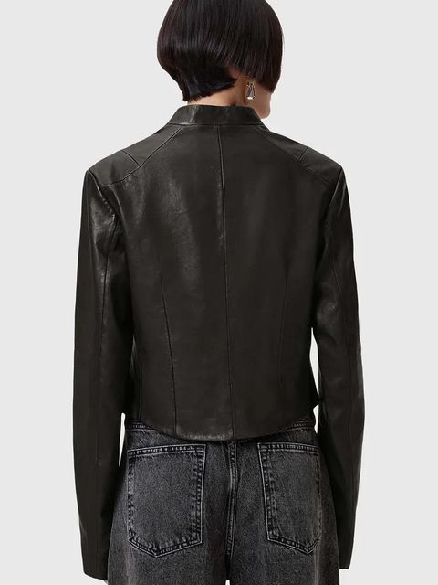 AllSaints kurtka skórzana SADLER kolor czarny przejściowa W139LB