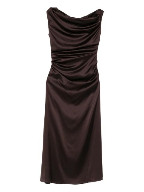 STAUD cowl-neck draped dress - Brown - zdjęcie produktu nr 1