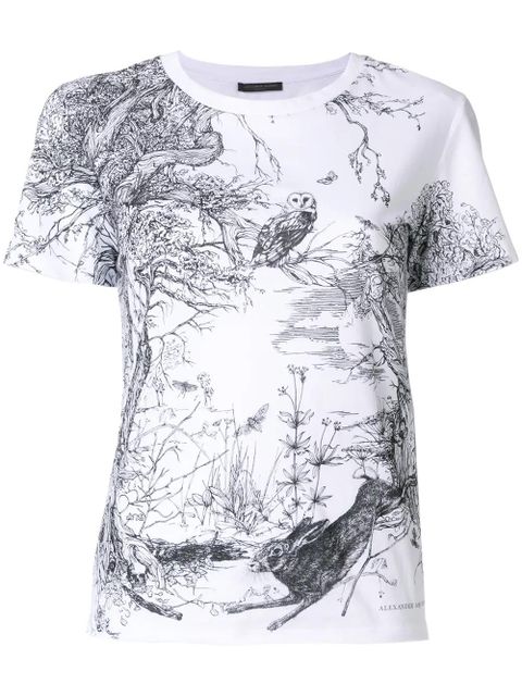 Alexander McQueen woodland print T-shirt - White - zdjęcie produktu nr 1