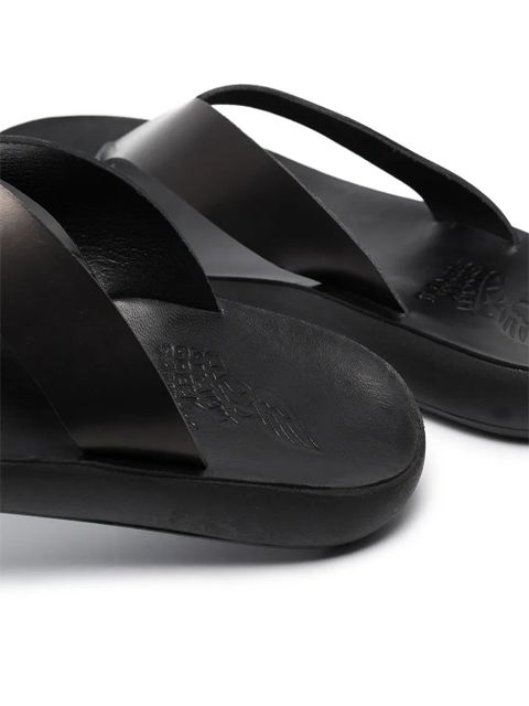 Ancient Greek Sandals Charys leather sandals - Black