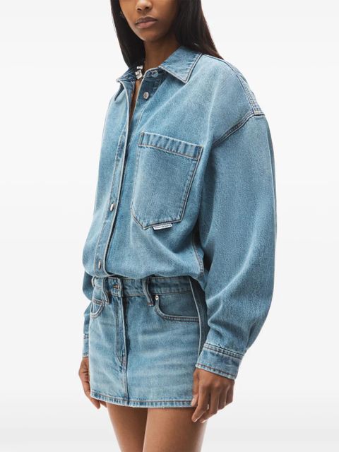 Alexander Wang long-sleeved shirt dress - Blue