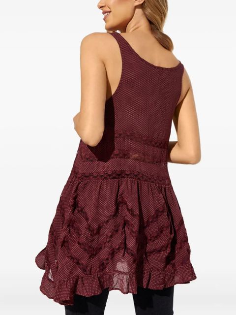 Free People patterned ruffled top - Red