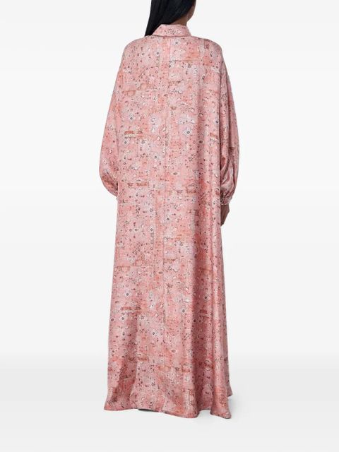 Max Mara button-placket long-sleeved maxi dress - Pink