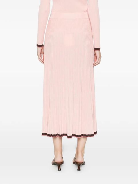 ZIMMERMANN contrast rib midi skirt - Pink