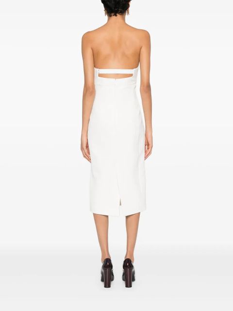 Saint Laurent silk midi dress - White