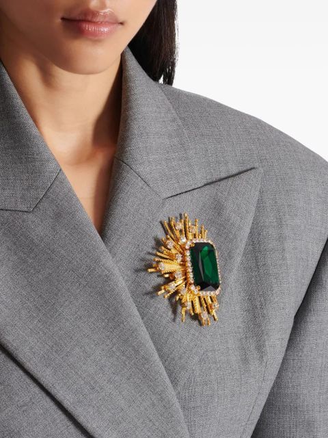 Balmain crystal-embellishment brooch - Gold - zdjęcie produktu nr 2