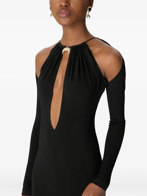 Marine Serre draped keyhole dress - Black