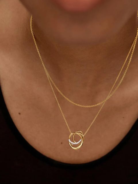 Monica Vinader interlocking-circles diamond necklace - Gold - zdjęcie produktu nr 2