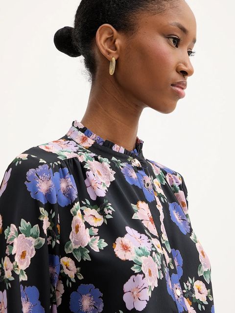 Morgan koszula damska kolor czarny regular ze stójką COLIE.F