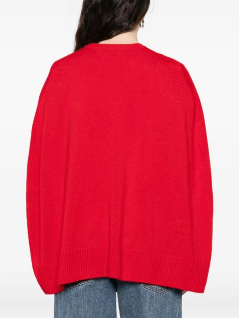 TOTEME cape-detail round-neck sweater - Red