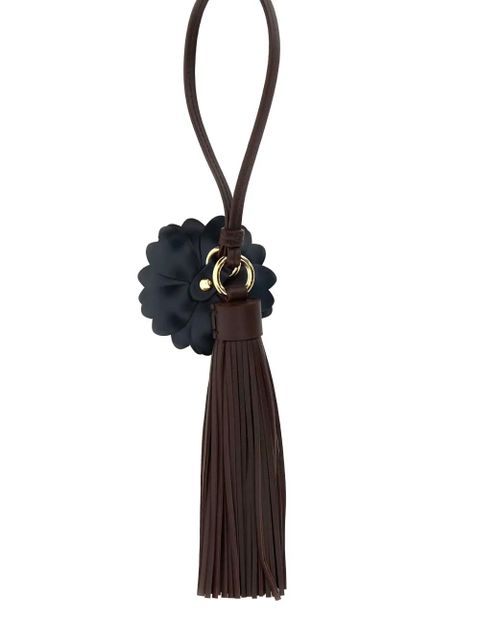 Miu Miu leather flower-embellished tassel keyring - Brown - zdjęcie produktu nr 2
