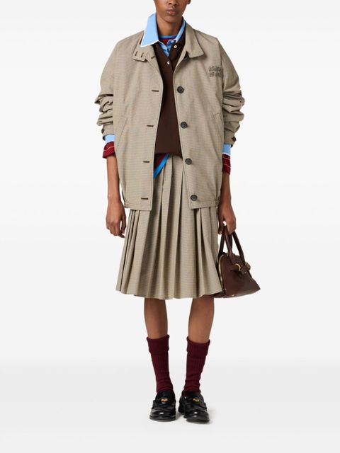 Miu Miu checked pleated midi skirt - Green