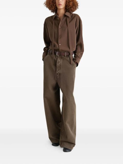 LEMAIRE tied-neck shirt - BR402 BRUNETTE