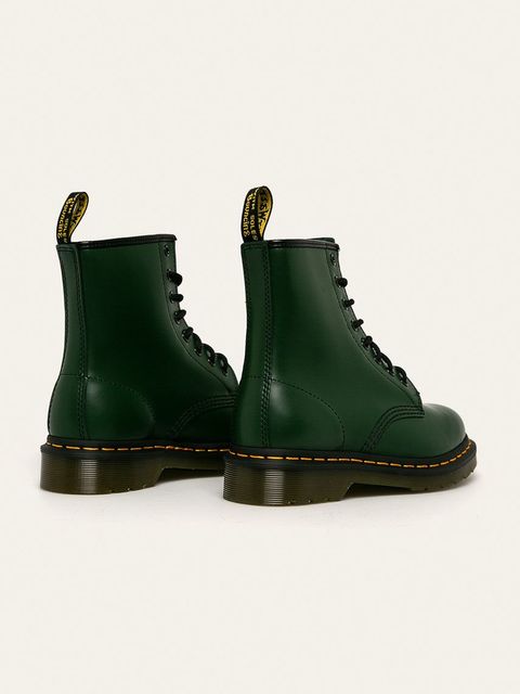 Dr. Martens workery skórzane 1460 kolor zielony na płaskim obcasie DM11822207