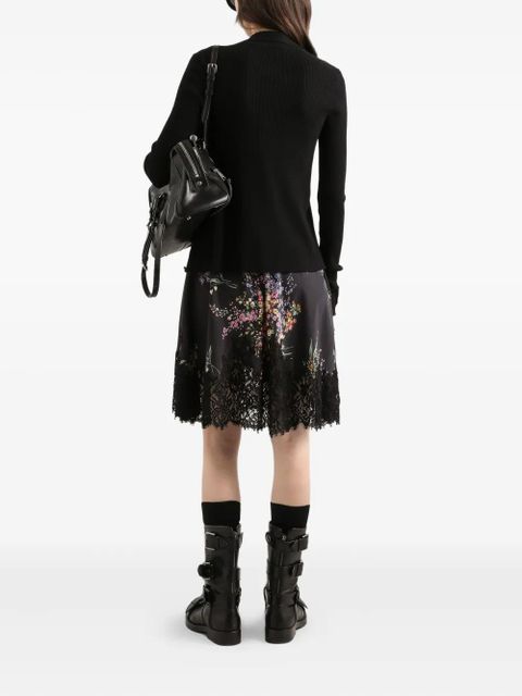Dolce & Gabbana floral lace mini dress - Black