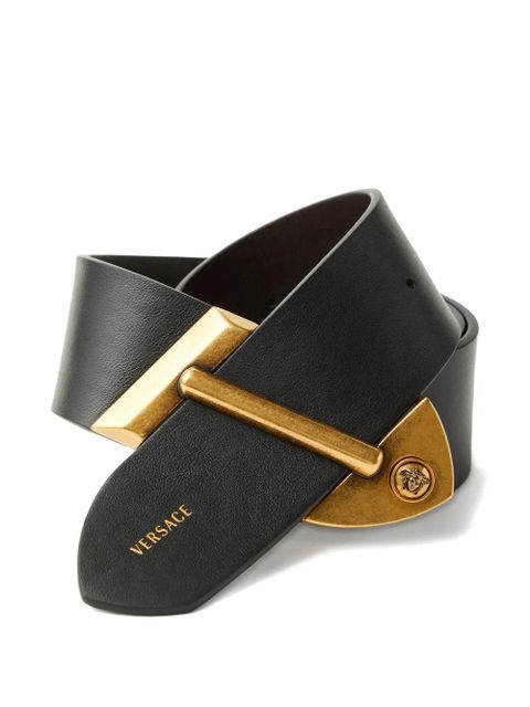 Versace leather belt 5 cm - Black - zdjęcie produktu nr 1