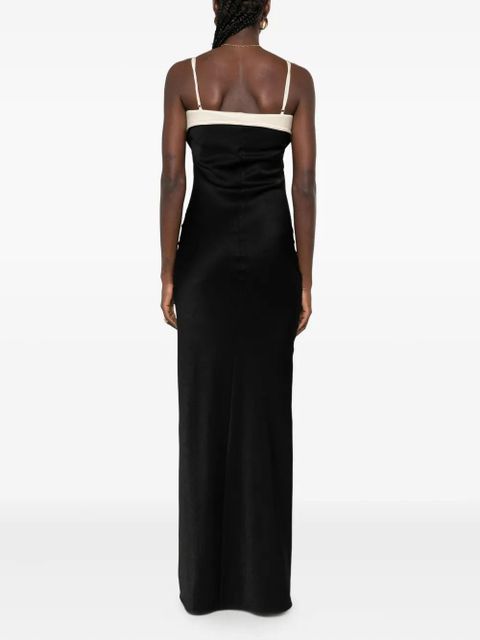 Nanushka folded-neckline maxi dress - Black