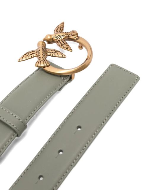 PINKO logo-buckle leather belt - Grey