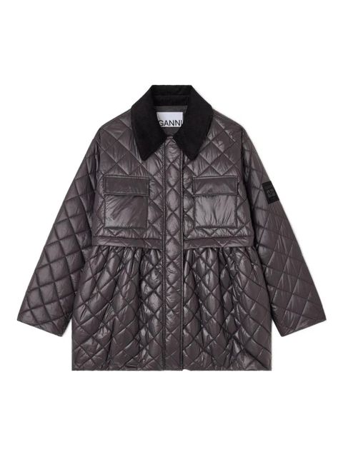 GANNI quilted jacket - Brown