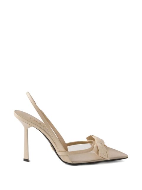 Prada leather heeled pumps - Neutrals - zdjęcie produktu nr 1