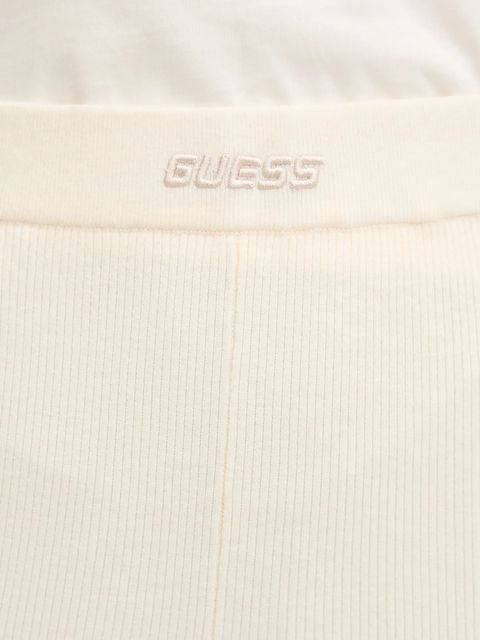 Guess spodnie z domieszką wełny FLAMINIA damskie kolor beżowy dzwony high waist V5BB08 Z3JD2