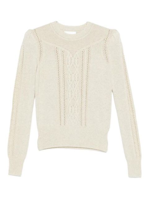 MARANT ÉTOILE Kelia cable-knit eyelet-detail sweater - Neutrals - zdjęcie produktu nr 2