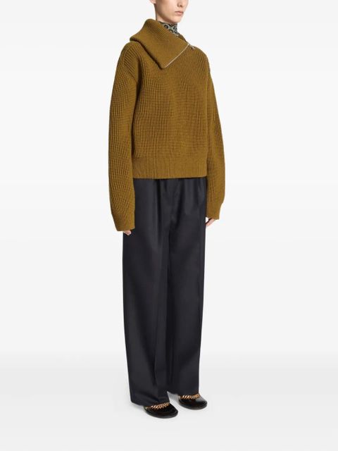 DRIES VAN NOTEN pleated wool pants - Blue - zdjęcie produktu nr 2