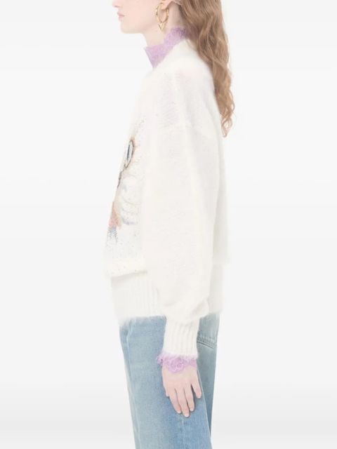 Valentino Garavani sequin-embellished crew-neck sweater - Neutrals