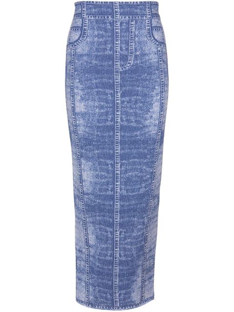 Balmain denim midi skirt - Blue - zdjęcie produktu nr 1