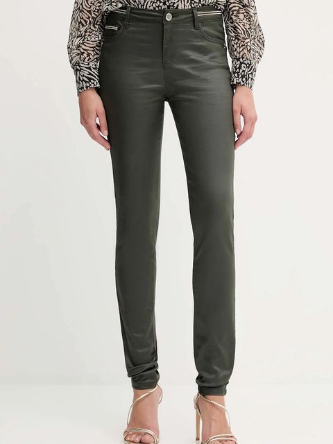 Morgan spodnie PALONA damskie kolor zielony dopasowane medium waist PALONA - zdjęcie produktu nr 1