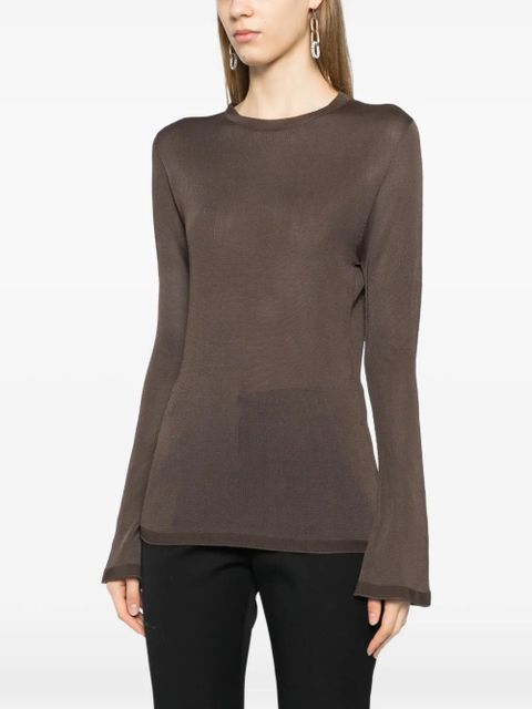 TOM FORD flared sleeve top - Brown