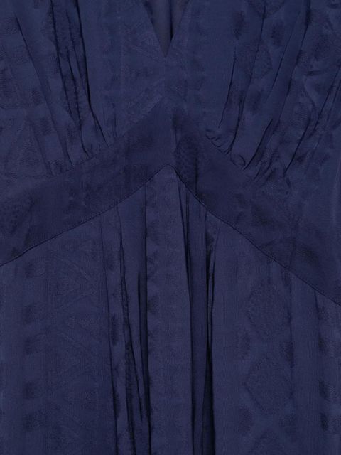 Ba&Sh embossed V-neck dress - Blue