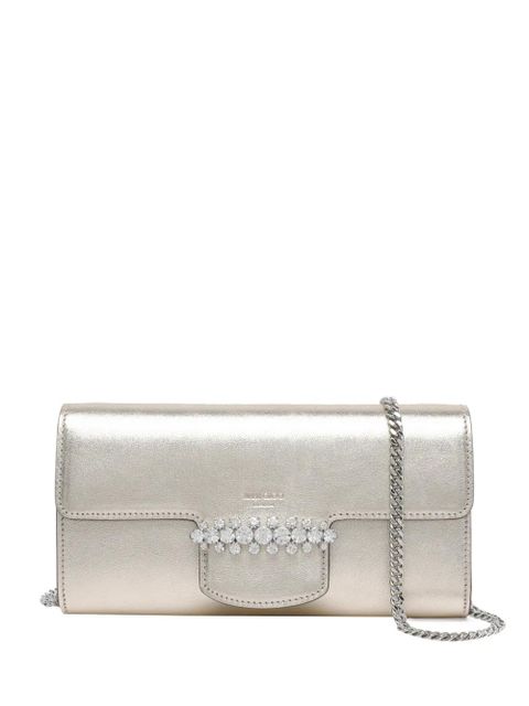 Jimmy Choo crystal-embellished chain wallet - Gold - zdjęcie produktu nr 1