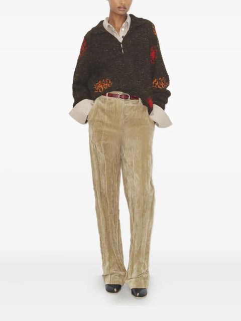 Tory Burch embroidery-detail sweater - Brown - zdjęcie produktu nr 2