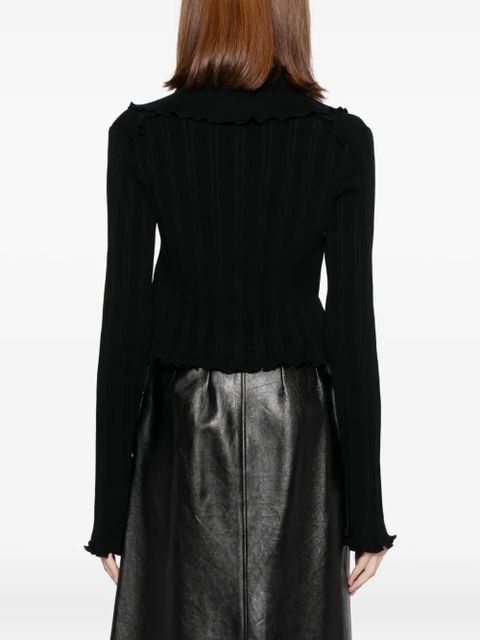 Jil Sander frilled cardigan - Black - zdjęcie produktu nr 2