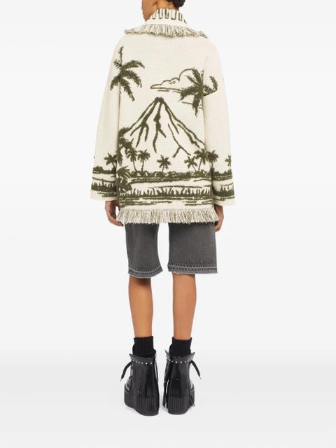 Alanui palm-tree fringe cardigan - Neutrals