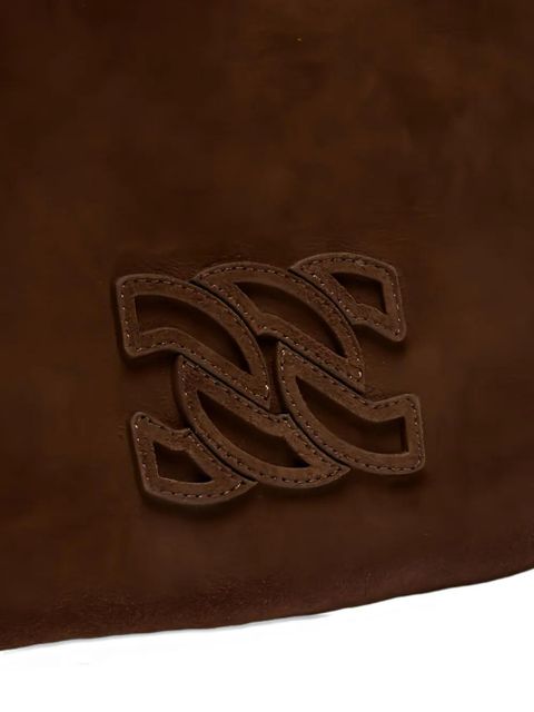 Casadei knotted suede shoulder bag - Brown