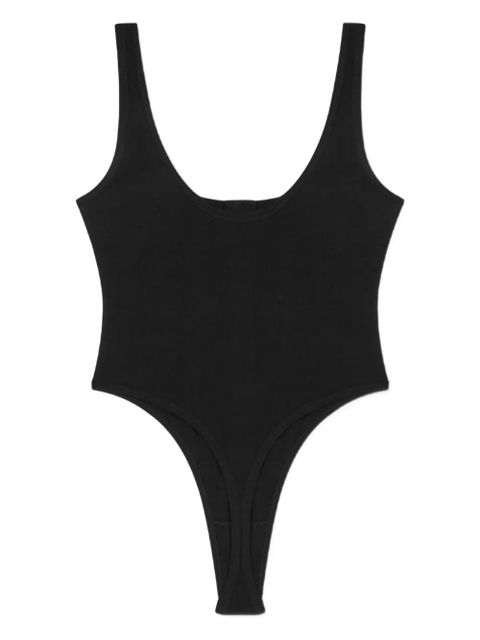 Versace Logo ribbed bodysuit - Black