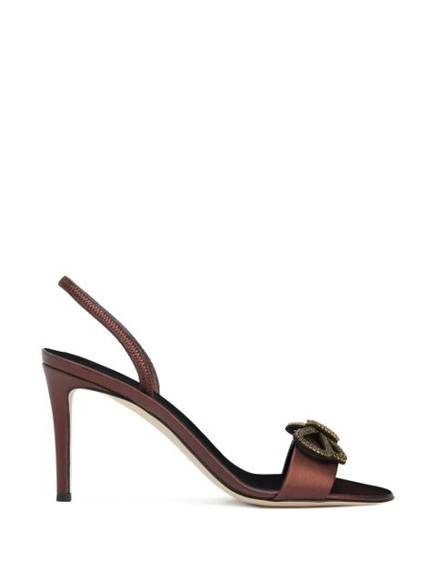 Giuseppe Zanotti Zari bow-embellishment slingback sandals - Brown - zdjęcie produktu nr 2