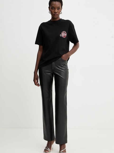 Guess t-shirt bawełniany damski kolor czarny W5BI22 I3Z14