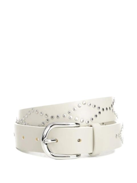 ISABEL MARANT Liliana studded leather belt - Neutrals - zdjęcie produktu nr 1