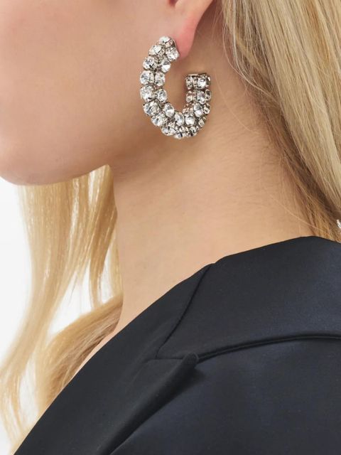 AREA crystal hoops earrings - Silver