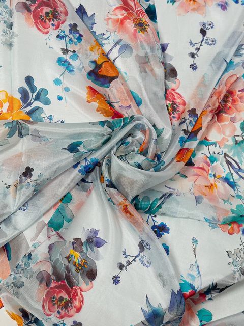 Answear.LAB szal jedwabny damski kolor multicolor wzorzysty - zdjęcie produktu nr 2