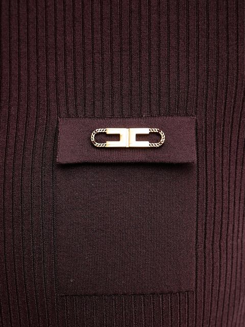 Elisabetta Franchi sweter z jedwabiem damski kolor bordowy lekki MK10B56E2