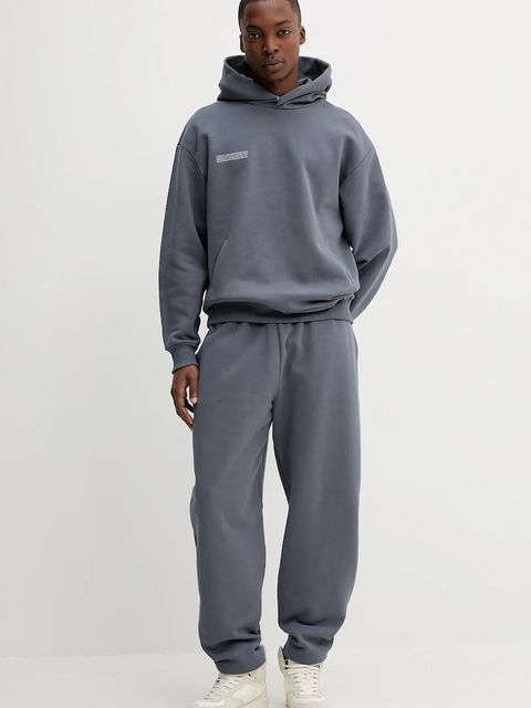 Pangaia spodnie dresowe bawełniane kolor szary gładkie 10001759