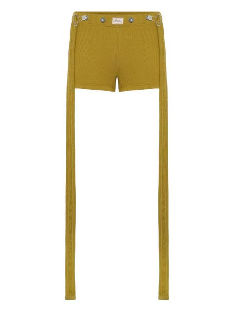Jean Paul Gaultier ribbed patch-detail trousers - Yellow - zdjęcie produktu nr 1
