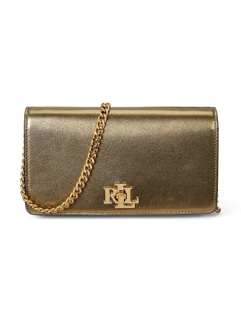 Lauren Ralph Lauren torebka skórzana kolor złoty 432P02411